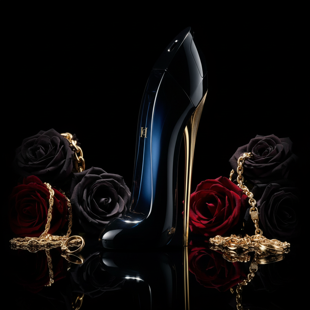 Good Girl със златни бижута и тъмни рози