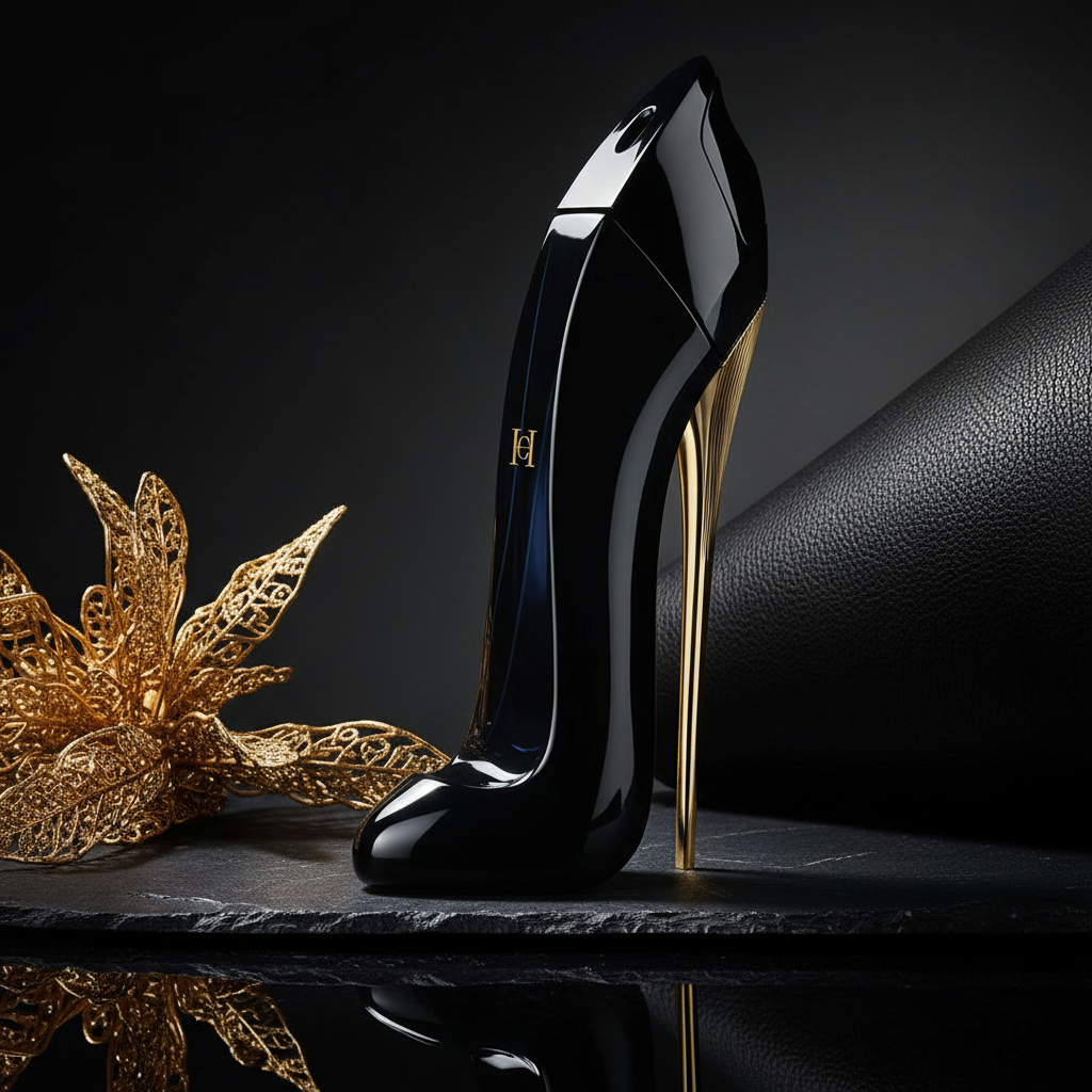 Good Girl на каменна повърхност със златни елементи